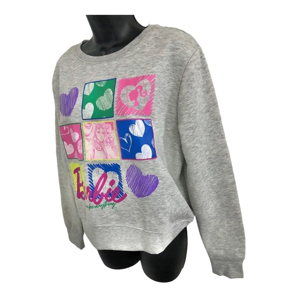 Barbie gray Barbie collage graphic print sweatshirt size large new - Picture 9 of 9